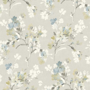 Azalea Light Grey Floral Branches Wallpaper