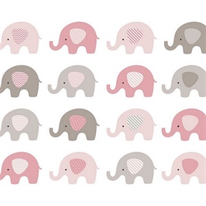 Baby Pink Elephant Wall Mural