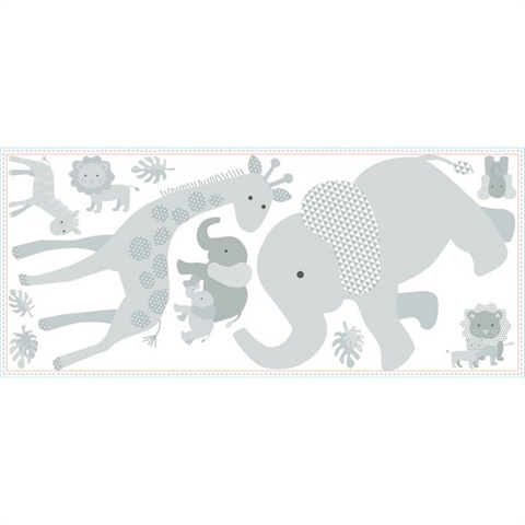 Baby Safari Animals Peel And Stick Giant Wall Decals