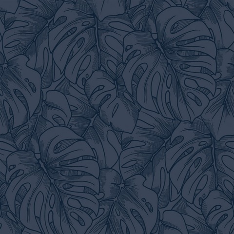 Balboa Indigo Botanical Wallpaper