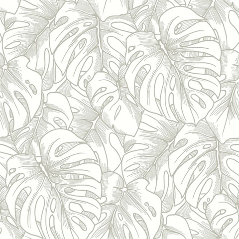 Balboa Silver Botanical Wallpaper