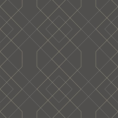 Ballard Grey Geometric Wallpaper