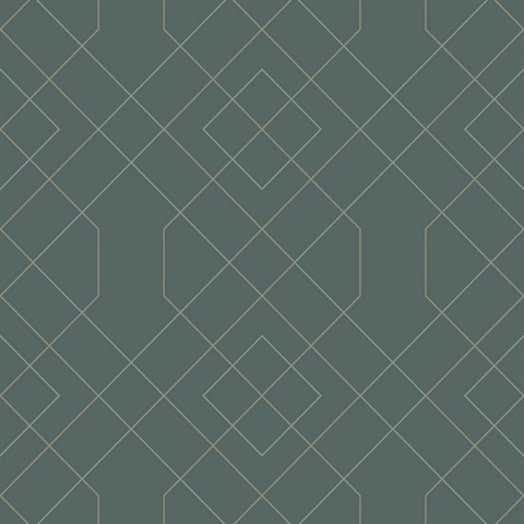 Ballard Teal Geometric Wallpaper