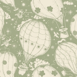 Ballongerna Green Wallpaper
