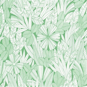 Bannon Green Leaves Wallpaper