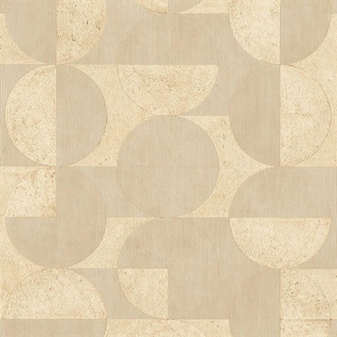 Barcelo Light Brown Circles Wallpaper
