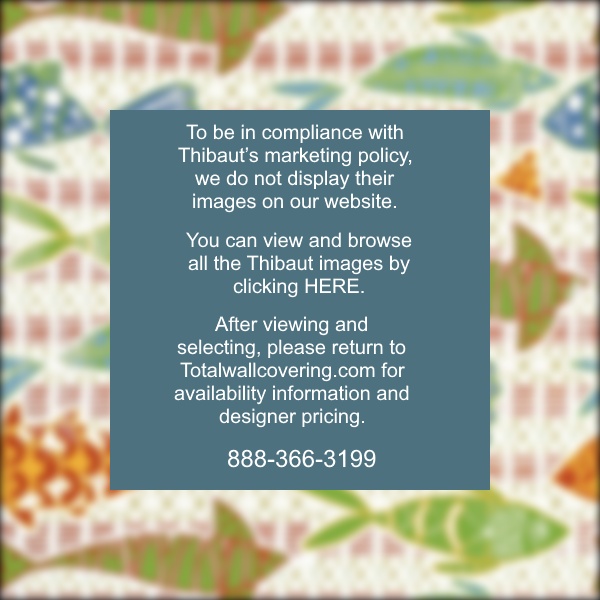 Batik Fish Coral and Blue Wallpaper