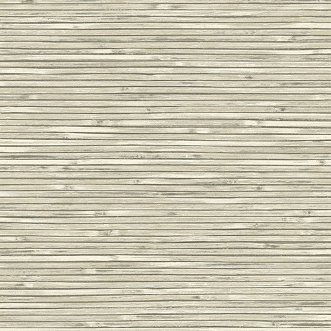 Bellport Ivory Wooden Slat Wallpaper
