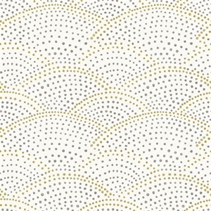 Bennett Grey Dotted Scallop Wallpaper