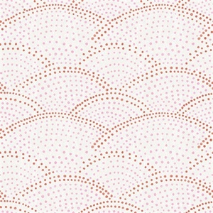 Bennett Pink Dotted Scallop Wallpaper