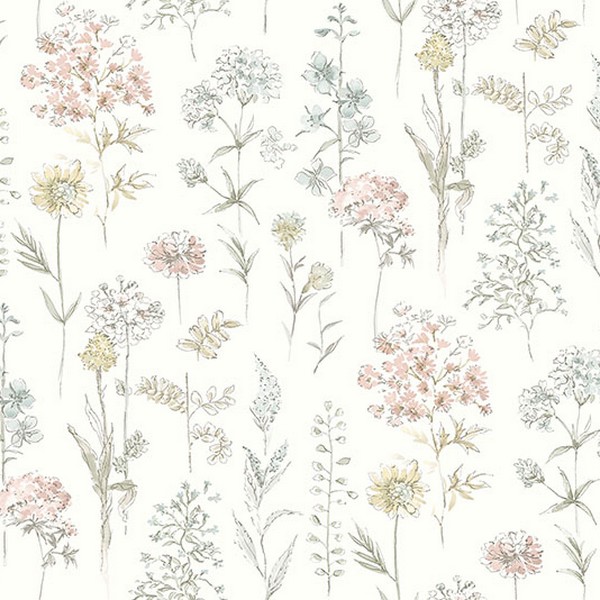 Bergamot Pastel Wildflower Wallpaper