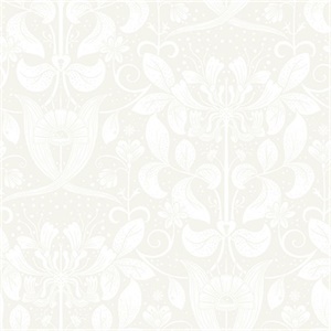 Berit Bone Floral Crest Wallpaper