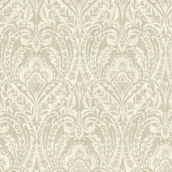 Berkshire Beige Damask Wallpaper