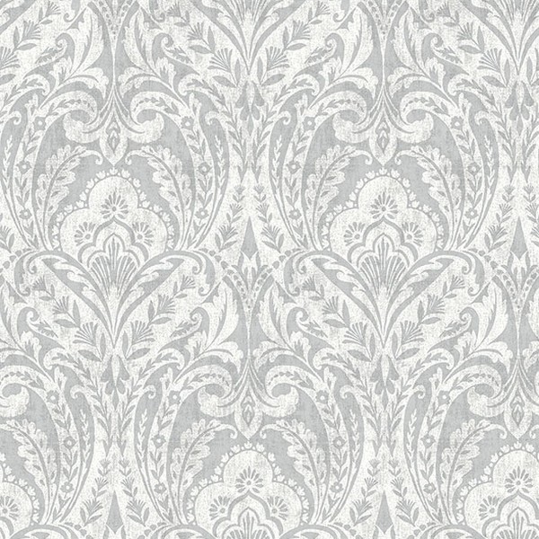 Berkshire Grey Damask Wallpaper