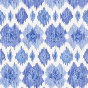 Bimini Ikat Blue and White Wallpaper