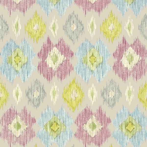 Bimini Ikat Grey Wallpaper
