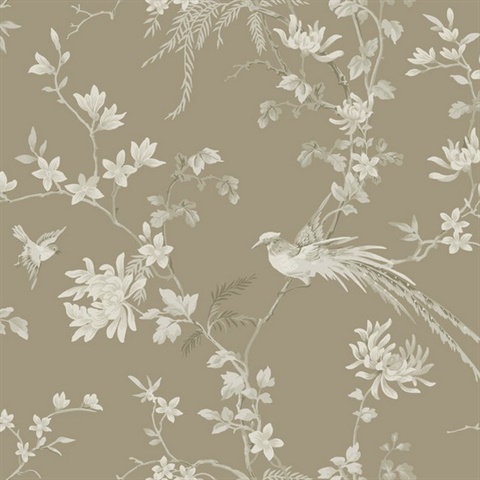 Bird And Blossom Chinoserie Wallpaper