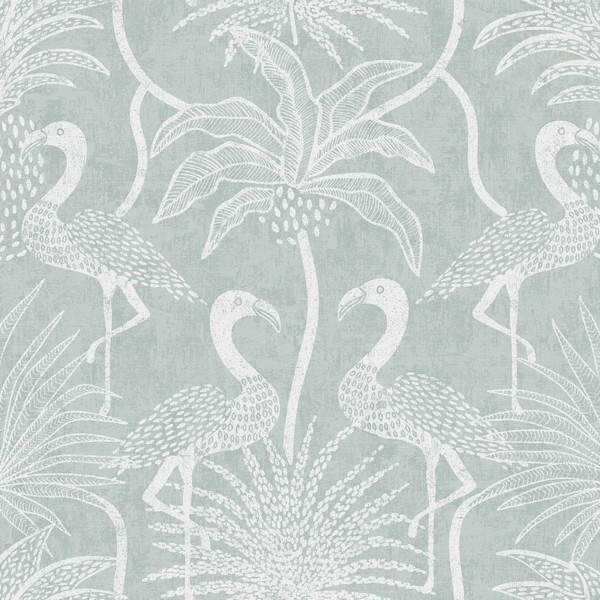 Biscayne Turquoise Flamingo Beach Wallpaper