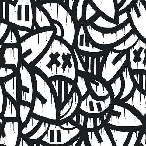 Black Bold Arrangements Peel & Stick Wallpaper