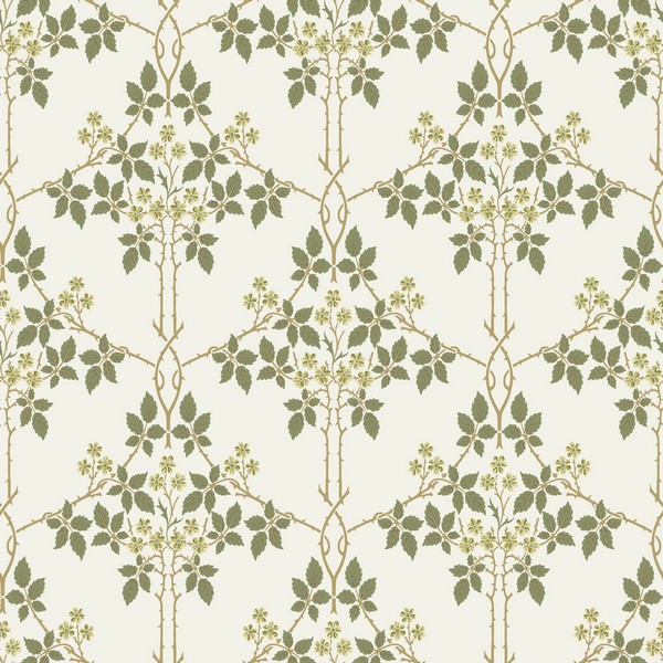 Blackberry Chartreuse Vine Trellis Wallpaper