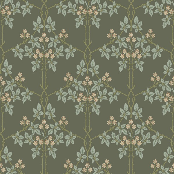 Blackberry Grey Vine Trellis Wallpaper