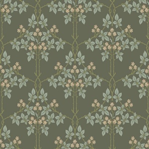 Blackberry Grey Vine Trellis Wallpaper