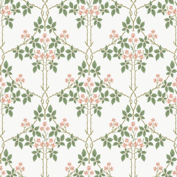 Blackberry Pink Vine Trellis Wallpaper