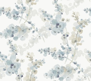 Blossom Fling Blue Peel & Stick Wallpaper