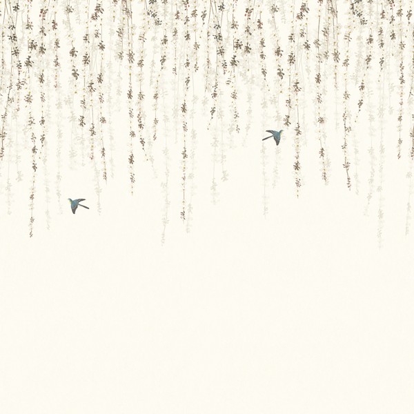 Blossom Mural White Wallpaper