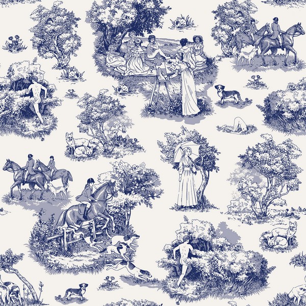 Blue The Chase Peel & Stick Wallpaper