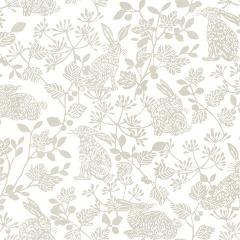 Botanical Bunnies Peel and Stick Wallpaper