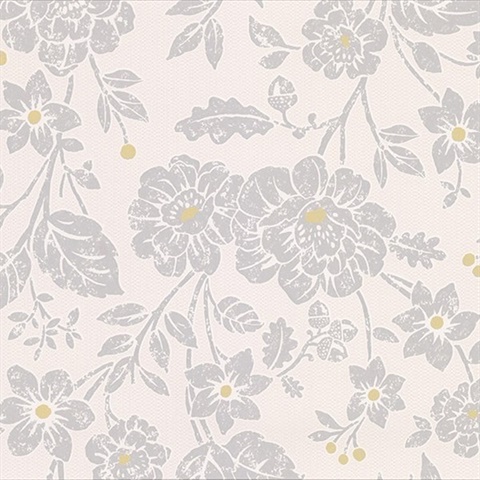 Bourdain Light Grey Floral Wallpaper