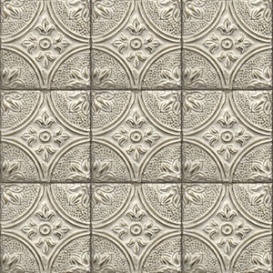 Brasserie White Tin Ceiling Tile Wallpaper