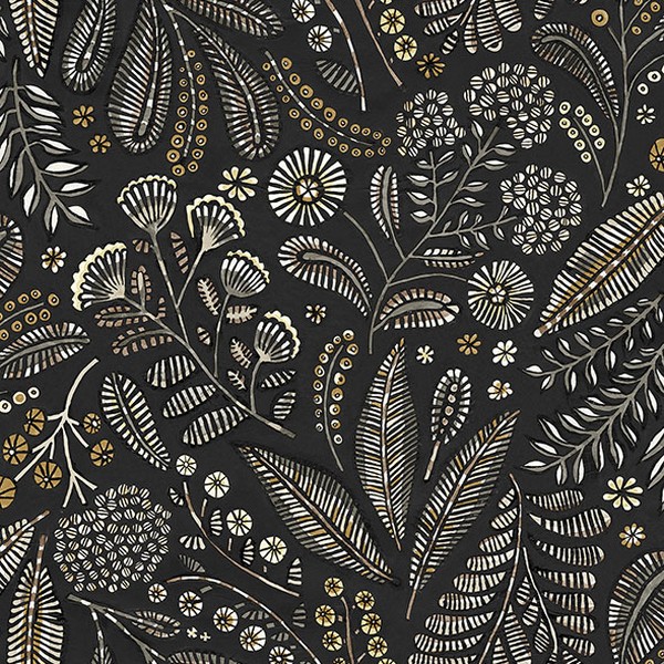 Briar Black Floral Wallpaper