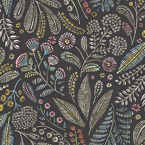 Briar Charcoal Floral Wallpaper