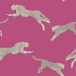 Bubblegum Leaping Cheetah Peel & Stick Wallpaper