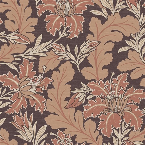 Butterfield Burgundy Floral Wallpaper