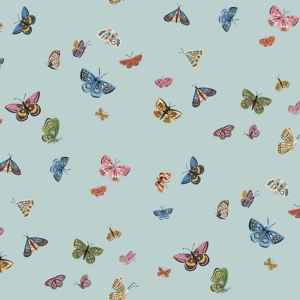 Butterfly House Light Blue Peel & Stick Wallpaper