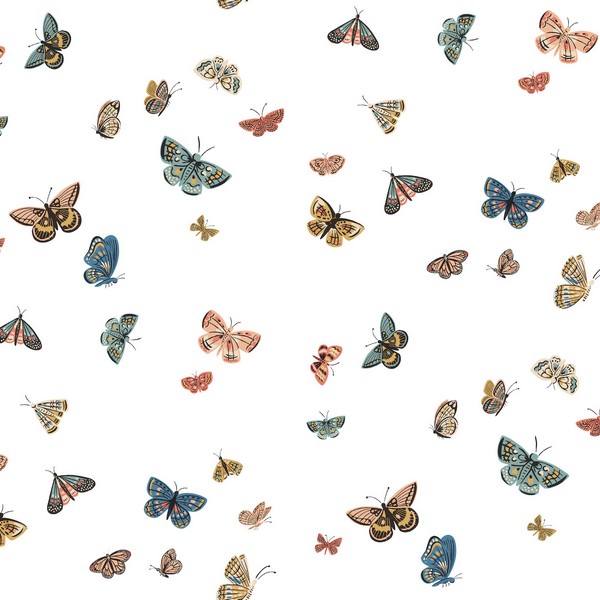 Butterfly House White Peel & Stick Wallpaper