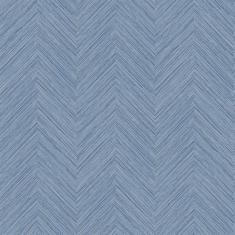 Caladesi Blue Faux Linen Wallpaper