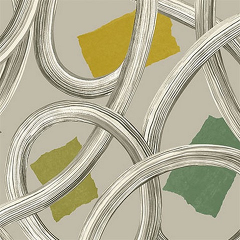 Calix Grey Twisted Geo+ Wallpaper