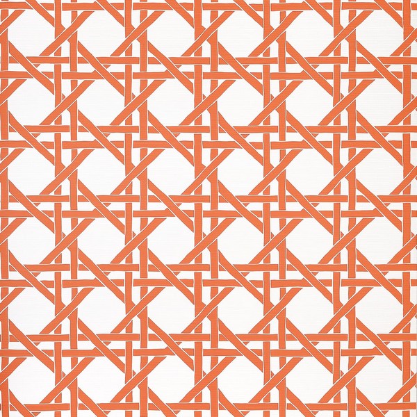 Canary Trellis Coral Wallpaper