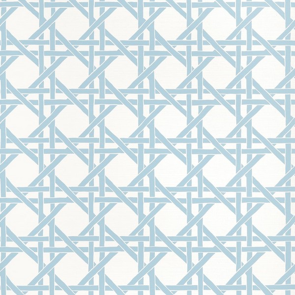 Canary Trellis Light Blue Wallpaper