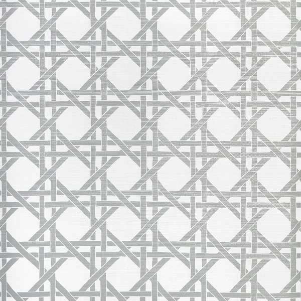 Canary Trellis Metallic Silver Wallpaper