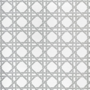 Canary Trellis Metallic Silver Wallpaper
