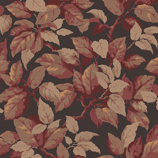 Canopy Burgundy Leaf Wallpaper