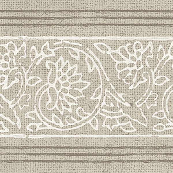 Carved Floral Taupe Trim Wall Border