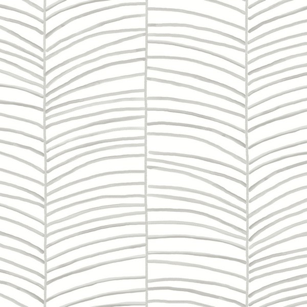 Cascade Palm Chevron Fog Wallpaper