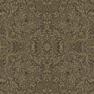 Ceiling Brown Intricate Floral Wallpaper