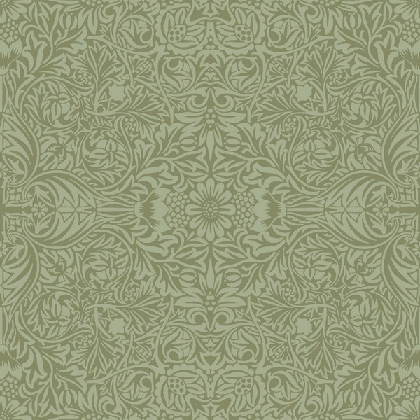 Ceiling Green Intricate Floral Wallpaper